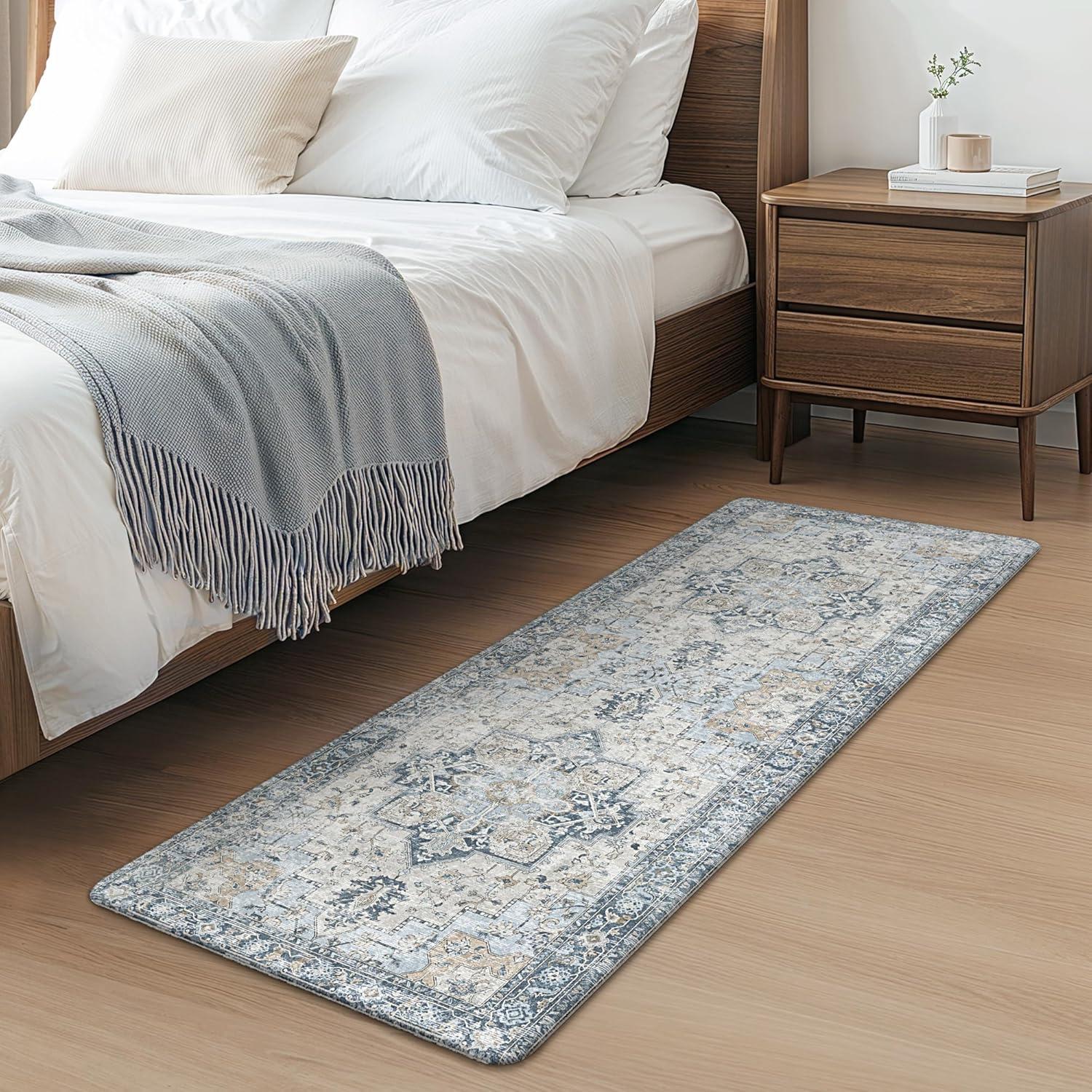 imageGENIMO Kitchen Mats for Floor 2PCs Washable Anti Fatigue Mat for Cushioned 173quotx47quot173quotx30quot Waterproof Kitchen Rugs Non Slip Comfort Standing Mat Rug for Home Sink Laundry Light GreenLight Blue