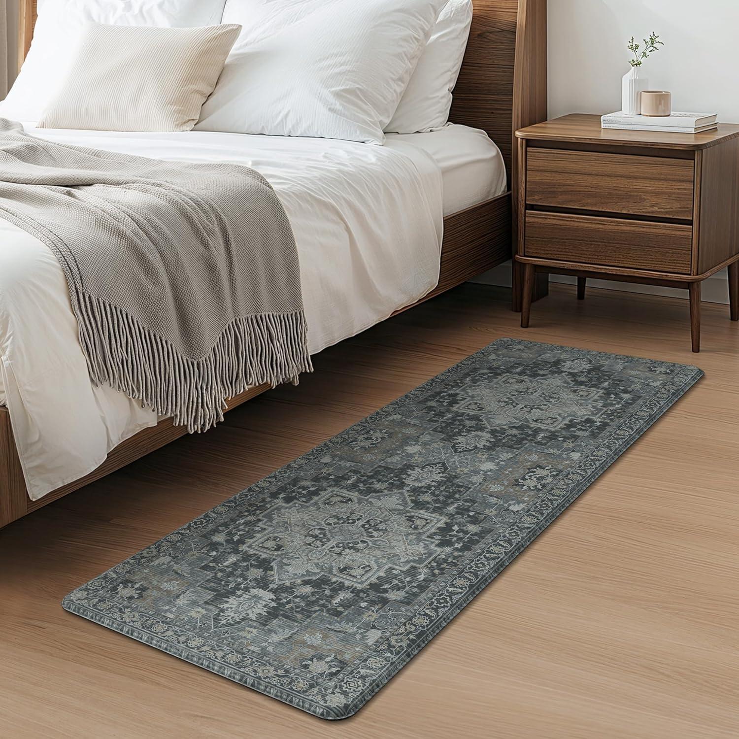 imageGENIMO Kitchen Mats for Floor 2PCs Washable Anti Fatigue Mat for Cushioned 173quotx47quot173quotx30quot Waterproof Kitchen Rugs Non Slip Comfort Standing Mat Rug for Home Sink Laundry Light GreenDark Gray