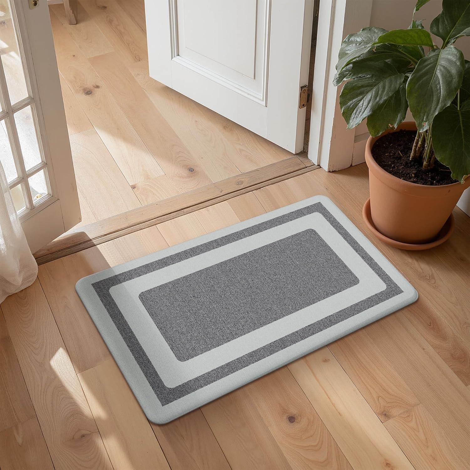 imageGENIMO Kitchen Mats for Floor 2PCs Washable Anti Fatigue Mat for Cushioned 173quotx47quot173quotx30quot Waterproof Kitchen Rugs Non Slip Comfort Standing Mat Rug for Home Sink Laundry Light GreenDark Grey