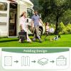 GENIMO 5′ x 8′ Outdoor Rug Waterproof for Patio Decor, Foldable Reversible Plastic Straw Area Rugs Mat for Camper, Outside Carpet for Rv, Deck, Porch, Picnic, Beach, Balcony, Blue & White(Black&brown)
