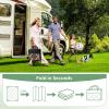 GENIMO 5′ x 8′ Outdoor Rug Waterproof for Patio Decor, Foldable Reversible Plastic Straw Area Rugs Mat for Camper, Outside Carpet for Rv, Deck, Porch, Picnic, Beach, Balcony, Blue & White(Coffee&beige)