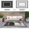 GENIMO 5′ x 8′ Outdoor Rug Waterproof for Patio Decor, Foldable Reversible Plastic Straw Area Rugs Mat for Camper, Outside Carpet for Rv, Deck, Porch, Picnic, Beach, Balcony, Blue & White(Black&white)