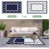 GENIMO 5′ x 8′ Outdoor Rug Waterproof for Patio Decor, Foldable Reversible Plastic Straw Area Rugs Mat for Camper, Outside Carpet for Rv, Deck, Porch, Picnic, Beach, Balcony, Blue & White(Navy Blue & White)