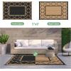 GENIMO 5′ x 8′ Outdoor Rug Waterproof for Patio Decor, Foldable Reversible Plastic Straw Area Rugs Mat for Camper, Outside Carpet for Rv, Deck, Porch, Picnic, Beach, Balcony, Blue & White(Black&brown)