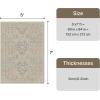GENIMO 6×9 Washable Area Rug, Non-Slip Vintage Boho Floral Carpet, Soft Low-Pile Thin Living Room Rug for Bedroom, Dining Room, Nursery, Dark Green(Beige Pink)