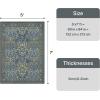 GENIMO 6×9 Washable Area Rug, Non-Slip Vintage Boho Floral Carpet, Soft Low-Pile Thin Living Room Rug for Bedroom, Dining Room, Nursery, Dark Green(Dark Blue)