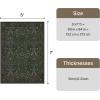 GENIMO 6×9 Washable Area Rug, Non-Slip Vintage Boho Floral Carpet, Soft Low-Pile Thin Living Room Rug for Bedroom, Dining Room, Nursery, Dark Green(Dark Green)
