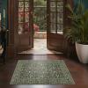 GENIMO 6×9 Washable Area Rug, Non-Slip Vintage Boho Floral Carpet, Soft Low-Pile Thin Living Room Rug for Bedroom, Dining Room, Nursery, Dark Green(Emerald Green)