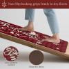 GENIMO Kitchen Mats for Floor 2PCs, Washable Anti Fatigue Mat for Cushioned, 17.3″x47″+17.3″x30″, Waterproof Kitchen Rugs, Non Slip Comfort Standing Mat Rug for Home, Sink, Laundry, Light Green(Red White)