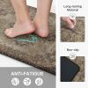 GENIMO Kitchen Mats for Floor 2PCs, Washable Anti Fatigue Mat for Cushioned, 17.3″x47″+17.3″x30″, Waterproof Kitchen Rugs, Non Slip Comfort Standing Mat Rug for Home, Sink, Laundry, Light Green(Rustic Brown)