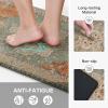 GENIMO Kitchen Mats for Floor 2PCs, Washable Anti Fatigue Mat for Cushioned, 17.3″x47″+17.3″x30″, Waterproof Kitchen Rugs, Non Slip Comfort Standing Mat Rug for Home, Sink, Laundry, Light Green(Multi Color)