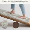 GENIMO Kitchen Mats for Floor 2PCs, Washable Anti Fatigue Mat for Cushioned, 17.3″x47″+17.3″x30″, Waterproof Kitchen Rugs, Non Slip Comfort Standing Mat Rug for Home, Sink, Laundry, Light Green(Stone Gray)