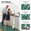 GENIMO Kitchen Mats for Floor 2PCs, Washable Anti Fatigue Mat for Cushioned, 17.3″x47″+17.3″x30″, Waterproof Kitchen Rugs, Non Slip Comfort Standing Mat Rug for Home, Sink, Laundry, Light Green(Ktchen&green)