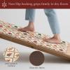 GENIMO Kitchen Mats for Floor 2PCs, Washable Anti Fatigue Mat for Cushioned, 17.3″x47″+17.3″x30″, Waterproof Kitchen Rugs, Non Slip Comfort Standing Mat Rug for Home, Sink, Laundry, Light Green(Red Beige)