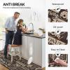 GENIMO Kitchen Mats for Floor 2PCs, Washable Anti Fatigue Mat for Cushioned, 17.3″x47″+17.3″x30″, Waterproof Kitchen Rugs, Non Slip Comfort Standing Mat Rug for Home, Sink, Laundry, Light Green(Rules&coffee)