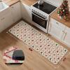 GENIMO Kitchen Mats for Floor 2PCs, Washable Anti Fatigue Mat for Cushioned, 17.3″x47″+17.3″x30″, Waterproof Kitchen Rugs, Non Slip Comfort Standing Mat Rug for Home, Sink, Laundry, Light Green(Red Beige)