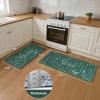 GENIMO Kitchen Mats for Floor 2PCs, Washable Anti Fatigue Mat for Cushioned, 17.3″x47″+17.3″x30″, Waterproof Kitchen Rugs, Non Slip Comfort Standing Mat Rug for Home, Sink, Laundry, Light Green(Ktchen&green)