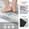 GENIMO Kitchen Mats for Floor 2PCs, Washable Anti Fatigue Mat for Cushioned, 17.3″x47″+17.3″x30″, Waterproof Kitchen Rugs, Non Slip Comfort Standing Mat Rug for Home, Sink, Laundry, Light Green(Light Blue)