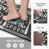 GENIMO Kitchen Mats for Floor 2PCs, Washable Anti Fatigue Mat for Cushioned, 17.3″x47″+17.3″x30″, Waterproof Kitchen Rugs, Non Slip Comfort Standing Mat Rug for Home, Sink, Laundry, Light Green(Rules&black)