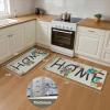 GENIMO Kitchen Mats for Floor 2PCs, Washable Anti Fatigue Mat for Cushioned, 17.3″x47″+17.3″x30″, Waterproof Kitchen Rugs, Non Slip Comfort Standing Mat Rug for Home, Sink, Laundry, Light Green(Home&white)