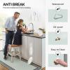 GENIMO Kitchen Mats for Floor 2PCs, Washable Anti Fatigue Mat for Cushioned, 17.3″x47″+17.3″x30″, Waterproof Kitchen Rugs, Non Slip Comfort Standing Mat Rug for Home, Sink, Laundry, Light Green(Light Grey)