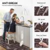 GENIMO Kitchen Mats for Floor 2PCs, Washable Anti Fatigue Mat for Cushioned, 17.3″x47″+17.3″x30″, Waterproof Kitchen Rugs, Non Slip Comfort Standing Mat Rug for Home, Sink, Laundry, Light Green(Kitchen&brown)