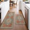 GENIMO Kitchen Mats for Floor 2PCs, Washable Anti Fatigue Mat for Cushioned, 17.3″x47″+17.3″x30″, Waterproof Kitchen Rugs, Non Slip Comfort Standing Mat Rug for Home, Sink, Laundry, Light Green(Multi Color)
