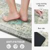 GENIMO Kitchen Mats for Floor 2PCs, Washable Anti Fatigue Mat for Cushioned, 17.3″x47″+17.3″x30″, Waterproof Kitchen Rugs, Non Slip Comfort Standing Mat Rug for Home, Sink, Laundry, Light Green(Light Green)