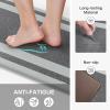GENIMO Kitchen Mats for Floor 2PCs, Washable Anti Fatigue Mat for Cushioned, 17.3″x47″+17.3″x30″, Waterproof Kitchen Rugs, Non Slip Comfort Standing Mat Rug for Home, Sink, Laundry, Light Green(Dark Grey)