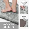 GENIMO Kitchen Mats for Floor 2PCs, Washable Anti Fatigue Mat for Cushioned, 17.3″x47″+17.3″x30″, Waterproof Kitchen Rugs, Non Slip Comfort Standing Mat Rug for Home, Sink, Laundry, Light Green(Vintage Grey)