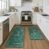 GENIMO Kitchen Mats for Floor 2PCs, Washable Anti Fatigue Mat for Cushioned, 17.3″x47″+17.3″x30″, Waterproof Kitchen Rugs, Non Slip Comfort Standing Mat Rug for Home, Sink, Laundry, Light Green(Ktchen&green)