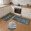 GENIMO Kitchen Mats for Floor 2PCs, Washable Anti Fatigue Mat for Cushioned, 17.3″x47″+17.3″x30″, Waterproof Kitchen Rugs, Non Slip Comfort Standing Mat Rug for Home, Sink, Laundry, Light Green(Home&blue)