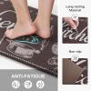 GENIMO Kitchen Mats for Floor 2PCs, Washable Anti Fatigue Mat for Cushioned, 17.3″x47″+17.3″x30″, Waterproof Kitchen Rugs, Non Slip Comfort Standing Mat Rug for Home, Sink, Laundry, Light Green(Kitchen&brown)