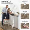 GENIMO Kitchen Mats for Floor 2PCs, Washable Anti Fatigue Mat for Cushioned, 17.3″x47″+17.3″x30″, Waterproof Kitchen Rugs, Non Slip Comfort Standing Mat Rug for Home, Sink, Laundry, Light Green(Rustic Brown)