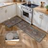 GENIMO Kitchen Mats for Floor 2PCs, Washable Anti Fatigue Mat for Cushioned, 17.3″x47″+17.3″x30″, Waterproof Kitchen Rugs, Non Slip Comfort Standing Mat Rug for Home, Sink, Laundry, Light Green(Red)