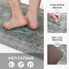 GENIMO Kitchen Mats for Floor 2PCs, Washable Anti Fatigue Mat for Cushioned, 17.3″x47″+17.3″x30″, Waterproof Kitchen Rugs, Non Slip Comfort Standing Mat Rug for Home, Sink, Laundry, Light Green(Grey)