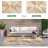 GENIMO Outdoor Rug 5′ x 8′ Waterproof for Patios Clearance, Reversible Plastic Straw Camping Carpet, Large Area Rugs Mats for RV, Picnic, Backyard, Deck, Balcony, Porch, Beach, Grey&White(Brown & Beige | Waterproof)