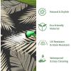 GENIMO Outdoor Rug 5′ x 8′ Waterproof for Patios Clearance, Reversible Plastic Straw Camping Carpet, Large Area Rugs Mats for RV, Picnic, Backyard, Deck, Balcony, Porch, Beach, Grey&White(Black & Beige | Waterproof)