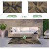 GENIMO Outdoor Rug 5′ x 8′ Waterproof for Patios Clearance, Reversible Plastic Straw Camping Carpet, Large Area Rugs Mats for RV, Picnic, Backyard, Deck, Balcony, Porch, Beach, Grey&White(Black & Brown | Waterproof)