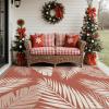 GENIMO Outdoor Rug 5′ x 8′ Waterproof for Patios Clearance, Reversible Plastic Straw Camping Carpet, Large Area Rugs Mats for RV, Picnic, Backyard, Deck, Balcony, Porch, Beach, Grey&White(Brick & Red | Waterproof)
