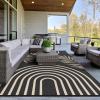 GENIMO Outdoor Rug 5′ x 8′ Waterproof for Patios Clearance, Reversible Plastic Straw Camping Carpet, Large Area Rugs Mats for RV, Picnic, Backyard, Deck, Balcony, Porch, Beach, Grey&White(Mix-black & Beige)