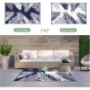 GENIMO Outdoor Rug 5′ x 8′ Waterproof for Patios Clearance, Reversible Plastic Straw Camping Carpet, Large Area Rugs Mats for RV, Picnic, Backyard, Deck, Balcony, Porch, Beach, Grey&White(Navy Blue & White | Waterproof)