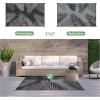 GENIMO Outdoor Rug 5′ x 8′ Waterproof for Patios Clearance, Reversible Plastic Straw Camping Carpet, Large Area Rugs Mats for RV, Picnic, Backyard, Deck, Balcony, Porch, Beach, Grey&White(Black & Grey | Waterproof)