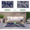 GENIMO Outdoor Rug 5′ x 8′ Waterproof for Patios Clearance, Reversible Plastic Straw Camping Carpet, Large Area Rugs Mats for RV, Picnic, Backyard, Deck, Balcony, Porch, Beach, Grey&White(Navy Blue & Grey | Waterproof)