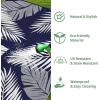 GENIMO Outdoor Rug 5′ x 8′ Waterproof for Patios Clearance, Reversible Plastic Straw Camping Carpet, Large Area Rugs Mats for RV, Picnic, Backyard, Deck, Balcony, Porch, Beach, Grey&White(Navy Blue & White | Waterproof)
