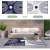 GENIMO Outdoor Rug 5′ x 8′ Waterproof for Patios Clearance, Reversible Plastic Straw Camping Carpet, Large Area Rugs Mats for RV, Picnic, Backyard, Deck, Balcony, Porch, Beach, Grey&White(Mix-blue & White)