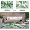 GENIMO Outdoor Rug 5′ x 8′ Waterproof for Patios Clearance, Reversible Plastic Straw Camping Carpet, Large Area Rugs Mats for RV, Picnic, Backyard, Deck, Balcony, Porch, Beach, Grey&White(Darkgreen & White | Waterproof)