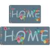 GENIMO Kitchen Mats for Floor 2PCs, Washable Anti Fatigue Mat for Cushioned, 17.3″x47″+17.3″x30″, Waterproof Kitchen Rugs, Non Slip Comfort Standing Mat Rug for Home, Sink, Laundry, Light Green(Home&blue)