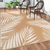 GENIMO Outdoor Rug 5′ x 8′ Waterproof for Patios Clearance, Reversible Plastic Straw Camping Carpet, Large Area Rugs Mats for RV, Picnic, Backyard, Deck, Balcony, Porch, Beach, Grey&White(Brown & Beige | Waterproof)