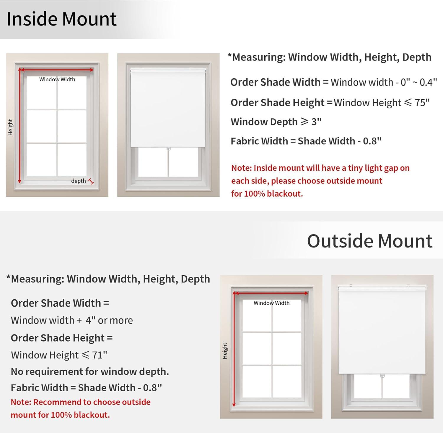 imageGENIMO 100 Blackout Blinds for Windows Roller Shades for Indoor Windows Thermal Insulated UV Protection Fabric Window Shades for Home Bedroom Living Room Easy to Install White 20quot W X 72quot H
